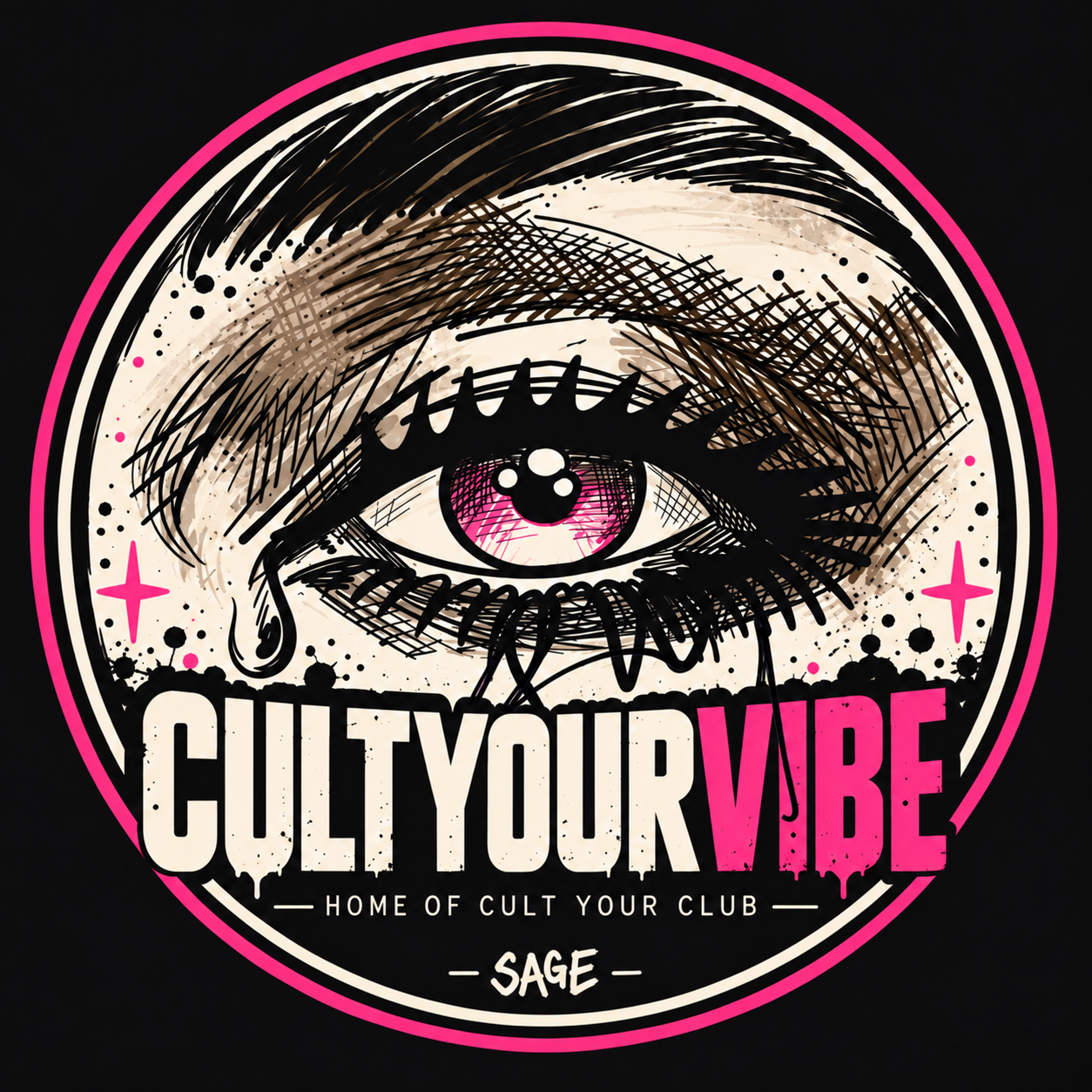 CULTYOURVIBE eye logo adapted from Sage’s artwork